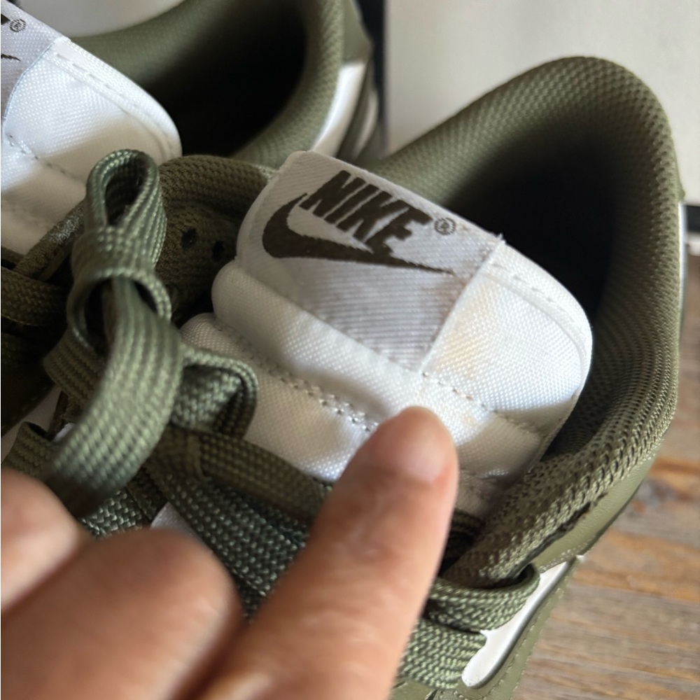 Nike Dunk Low Olive Green & White Sneakers – Women’s Size 10 (Preloved) 💚🤍 - Picture 4 of 11